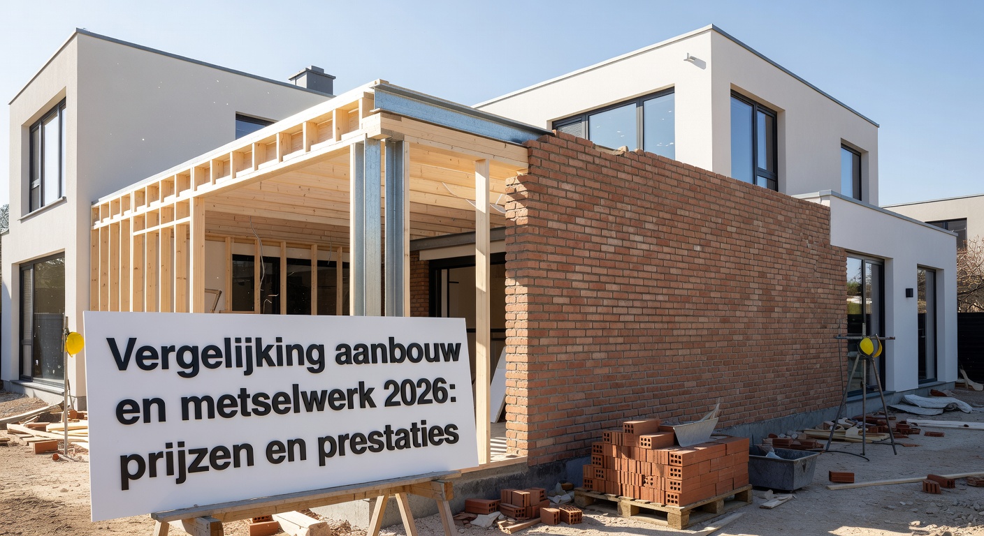 Vergelijking aanbouw en metselwerk 2026: prijzen en prestaties