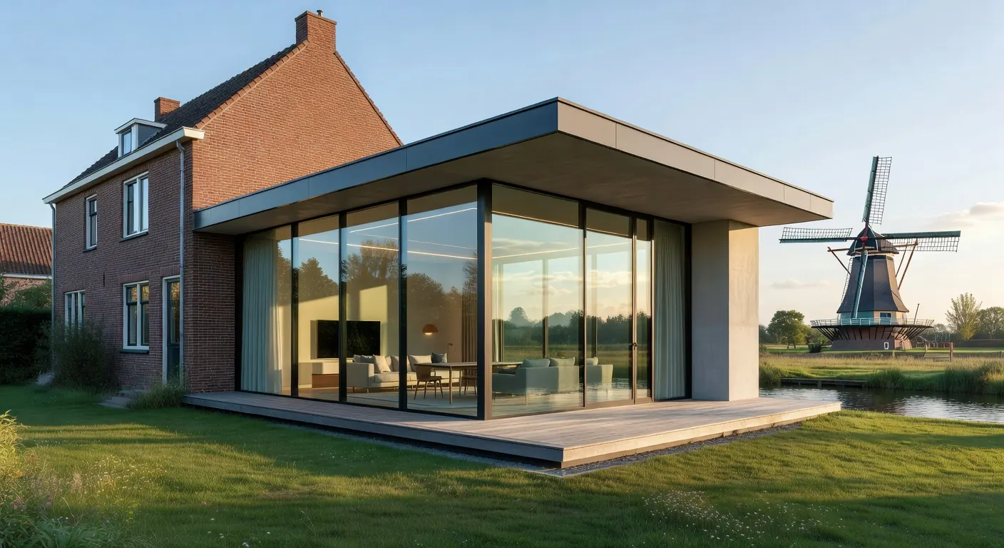 Aanbouw met metselwerk en subsidie icoon voor 2026